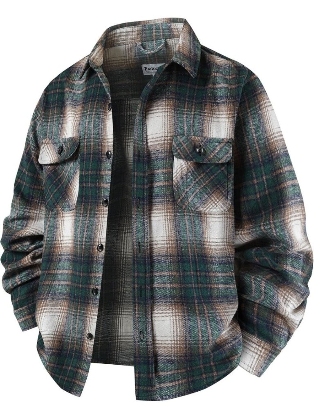 Stylish Men's Plaid Flannel Shirt Jacket - Cozy Button Down Top for Fall/Winter